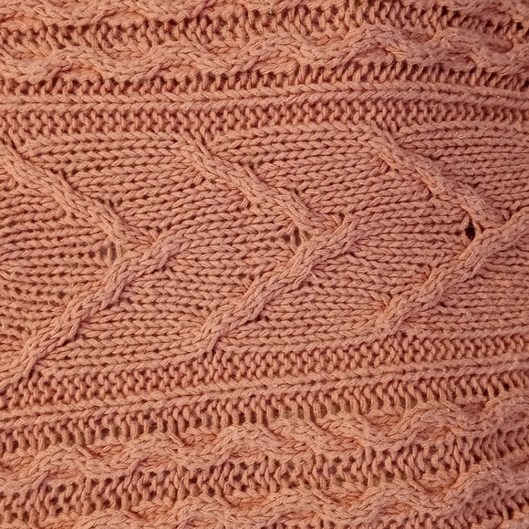 Tarazzia burnt orange sweater Medium fisherman style knit crochet - Picture 5 of 8